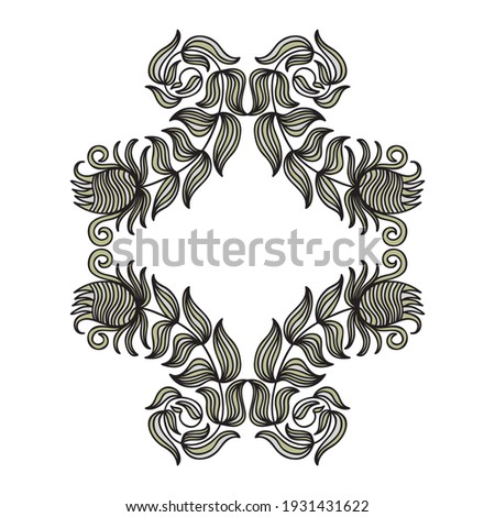 Decorative floral frame. Vector illustration