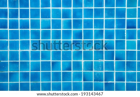 square pattern of blue tile for home decorate or swimming pool
