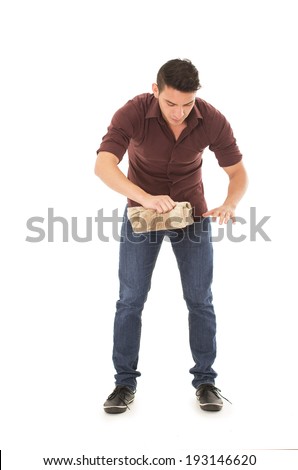 man cleaning car with a cloth on a white background