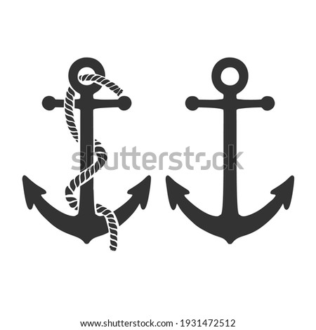 Illustration of the anchor in engraving style. Design element for poster, card, banner, sign, logo. Vector illustration Royalty-Free Stock Photo #1931472512