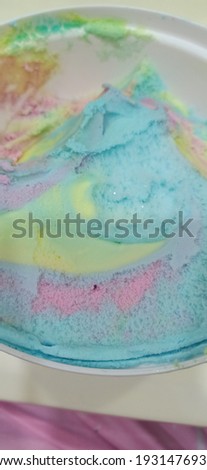 colorful ice-cream in selective focus