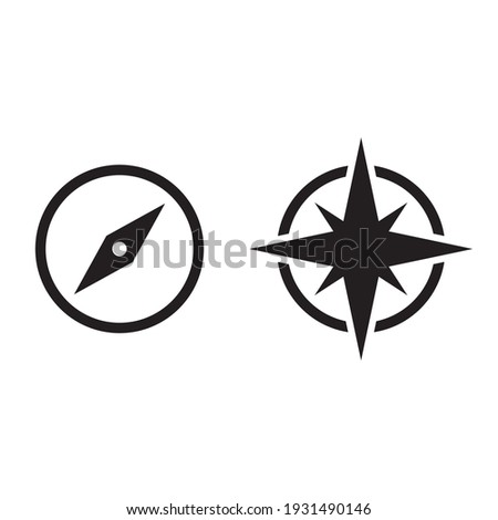 Compass vector icon on white background
