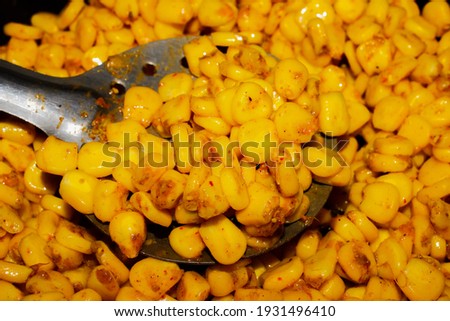 A picture of spicy corn seeds with selective focus