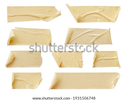 Yellow adhesive paper tape isolated on white background Royalty-Free Stock Photo #1931506748