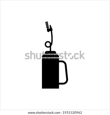 Drip Torch Icon, Wildfire Intentional Ignition Preventive Fire Flaming Canister Vector Art Illustration