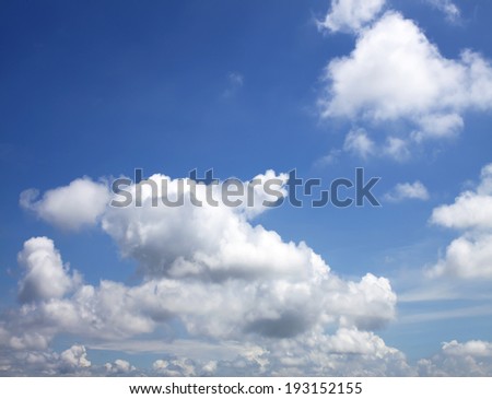 White clouds against blue sky with cloud close up