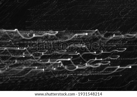 Abstract Black and white dynamic motion lights technology photography 