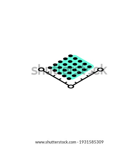 icon plot area in acres, square metres, kilometres, feet, yards, miles, hectare, are. Vector dimension area size icon Royalty-Free Stock Photo #1931585309