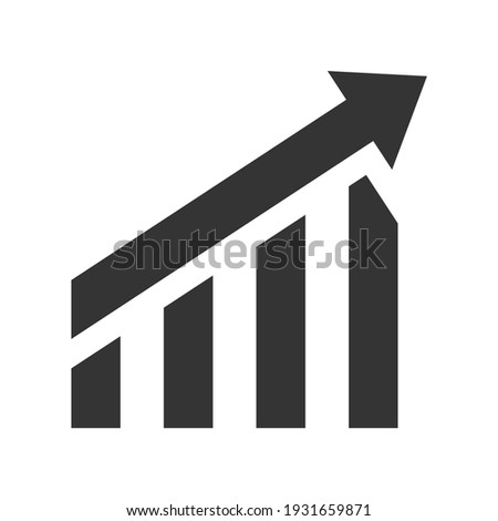 Growing graph icon. vector illustration.
