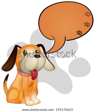 Illustration of a dog with an empty callout on a white background