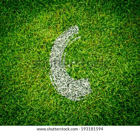 alphabet letter C on green grass seamless texture