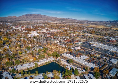 Aerial View of the Nevada Capitol of Carson City Royalty-Free Stock Photo #1931832575