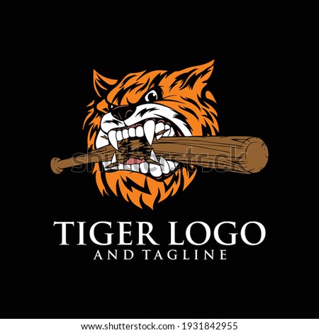 Angry tiger face, isolated on white background, suitable as logo or team mascot. Bengal Tiger. Predator animal. Tiger Mascot Color Logo. Animal Tattoo. Angry animal sports mascot.