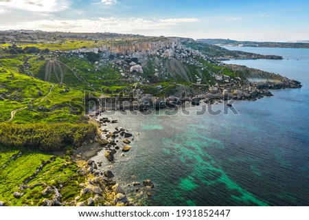Maltese nature, sea and hills. Malta island