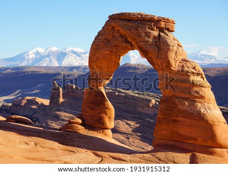 Delicate Arch at Arches National Park Royalty-Free Stock Photo #1931915312