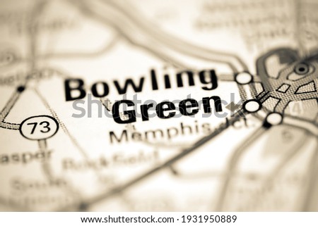 Bowling Green. Kentucky. USA on a geography map