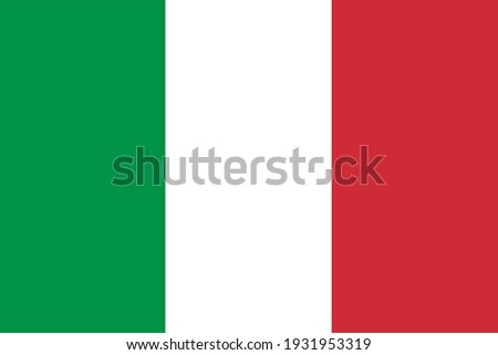 Vector flag of Italy. Accurate dimensions and official colors. Symbol of patriotism and freedom. This file is suitable for digital editing and printing of any size. Royalty-Free Stock Photo #1931953319