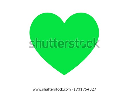 Green heart illustration over white. Love symbol icon. Valentine's Day. Wedding.