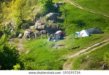 Photo of camping at european mountains
