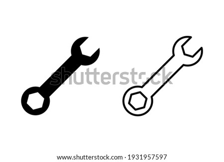 Wrench icon set. repair icon vector. tools icon vector Royalty-Free Stock Photo #1931957597