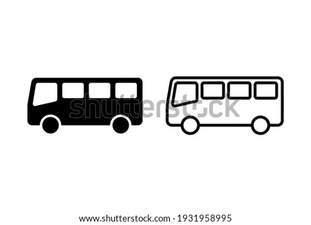 Bus icon set. bus vector icon Royalty-Free Stock Photo #1931958995