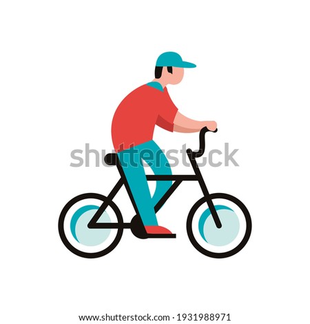 Isolated man riding bike vehicle