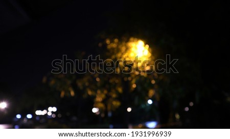 Bokeh; Night after heavy rain in Nakhon Si Thammarat Which is in the south of Thailand