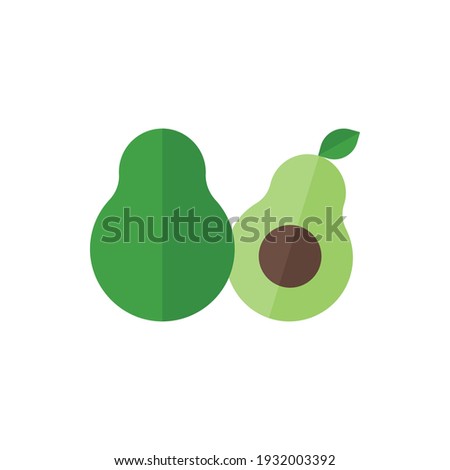Avocado Flat Icon Logo Illustration Vector Isolated. Fruit and Healthy Food Icon-Set. Suitable for Web Design, Logo, App, and Upscale Your Business.