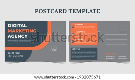 Creative marketing agency postcard, business postcard