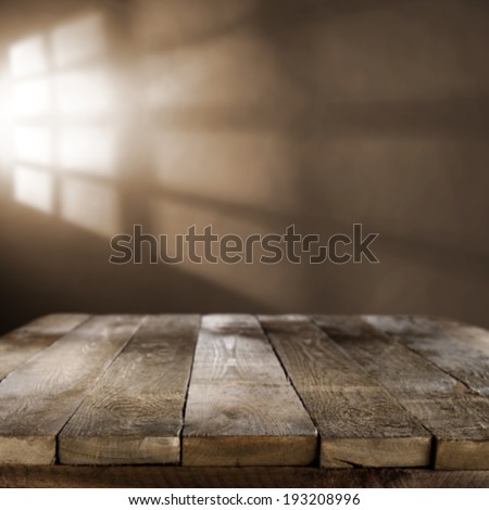 free space on wooden table 