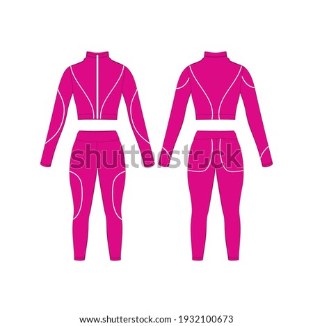Sportwear Pink Woman Version 3 Front and Back, Template for Commercial Use