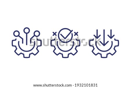 integration line icons on white Royalty-Free Stock Photo #1932101831