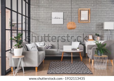 Stylish interior of living room