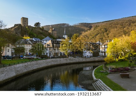 Village Esch sur Sure in Luxembourg - travel background Royalty-Free Stock Photo #1932113687