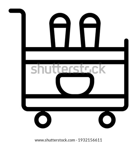 Serving cart icon with outline style. Suitable for website design, logo, app and UI.