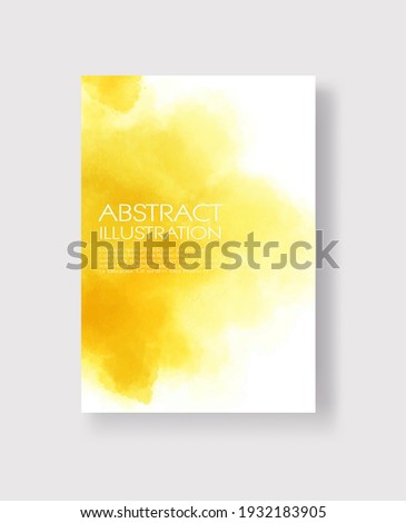 Bright yellow textures, abstract hand painted watercolor banner, greeting card or invitation templates, vector illustration.
