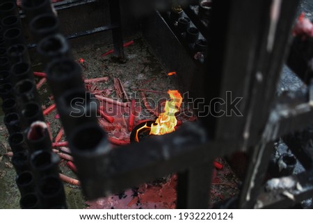 Fire with candles that ask for wishes or make offerings