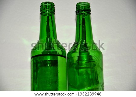 St.Patricks Day Green glass bottle