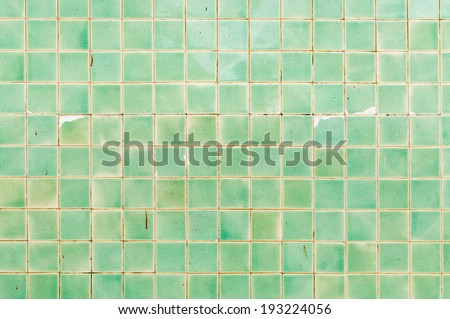 square pattern of aqua green tile for home decorate or swimming pool