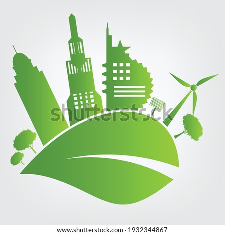 Green City Icon Logo on white background