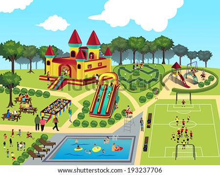 A vector illustration of playground map