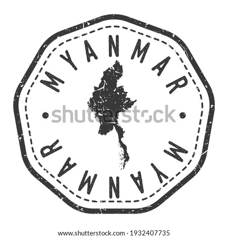 Myanmar (Burma) Map Stamp Retro Postmark. Silhouette Postal Passport. Seal Round Vector Icon. Badge Vintage Postage Design.