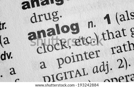 Dictionary definition of the word Analog