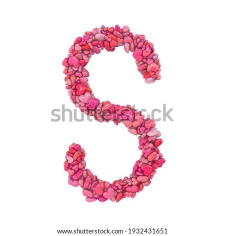 Valentine Letter made out of hearts S