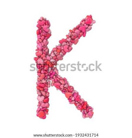 Valentine Letter made out of hearts K