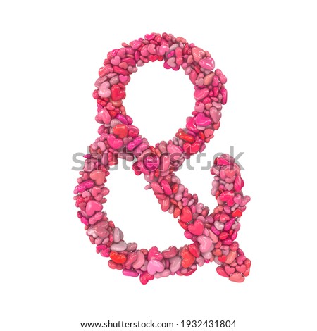 Valentine Letter made out of hearts ampersand