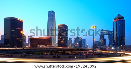 Beijing skyline at dusk