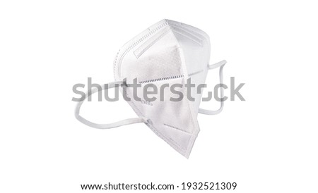 KN95 FFP2 face mask protection against coronavirus covid-19 isolated on white background. With clipping path. Health care and surgical concept. Royalty-Free Stock Photo #1932521309
