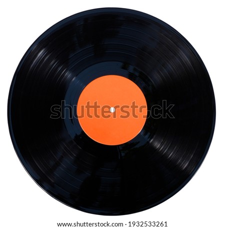 Gramophone vinyl record isolated at the white background with clipping path Royalty-Free Stock Photo #1932533261