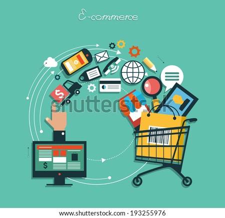 infographics background E-commerce. Business concept. Set icons Royalty-Free Stock Photo #193255976